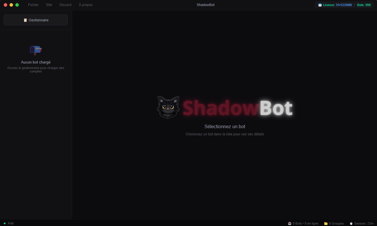 ShadowBot - Interface principale